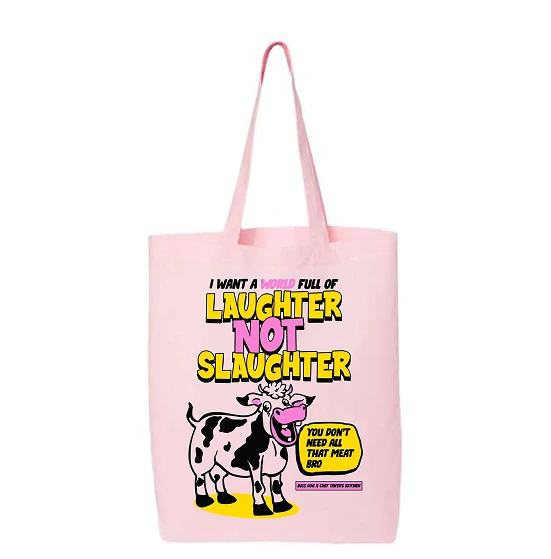 Black cotton tote bag with “Hey Pal – I Eat You Instead” print by Chef Tanya’s Kitchen